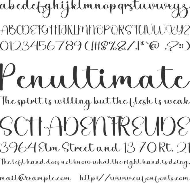 Angelina Whitening font preview