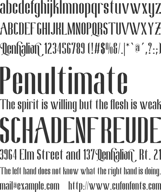 Qenhalion font preview