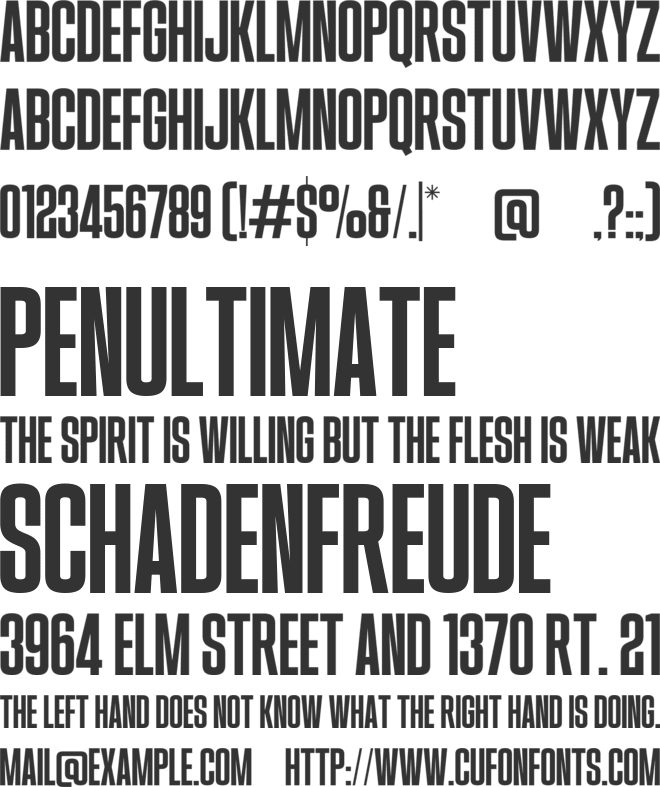 Might font preview