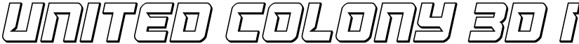 United Colony 3D Italic font