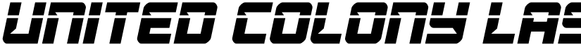 United Colony Laser Italic font