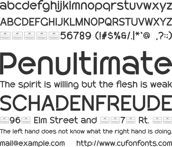 Glacier Free font preview