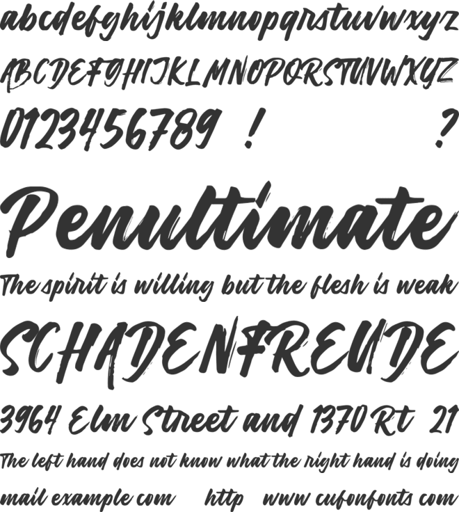 Harligh Brush font preview