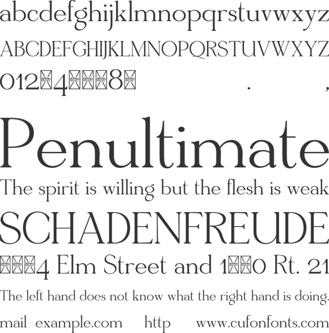 Mirevante font preview