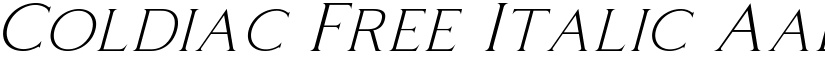 Coldiac Free Italic font