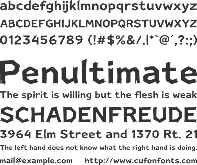Roughcraft Free Personal Use font preview