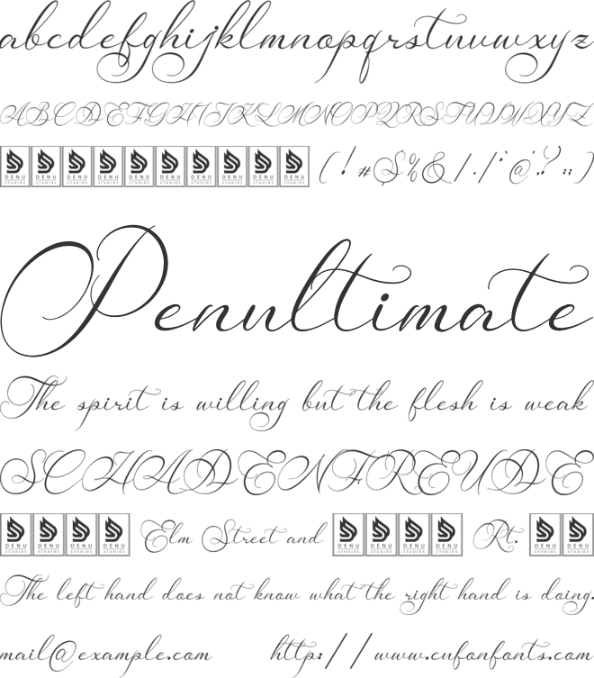 Van Marigella font preview