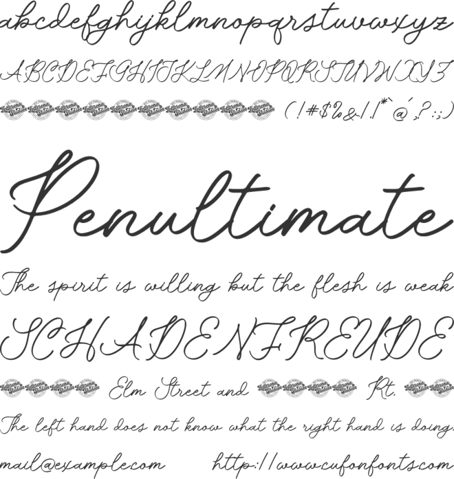 Roselle Amour font preview