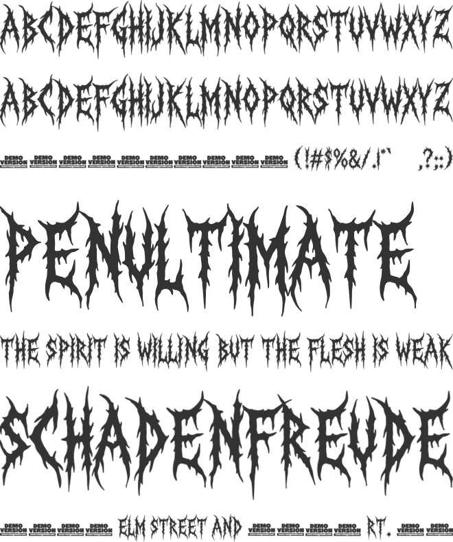 Disgrowl Carnage font preview