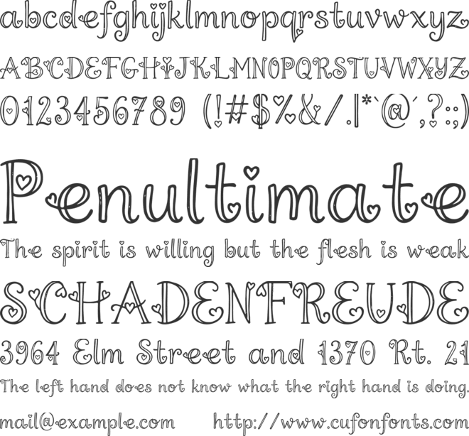 Knitheart Personal Use font preview
