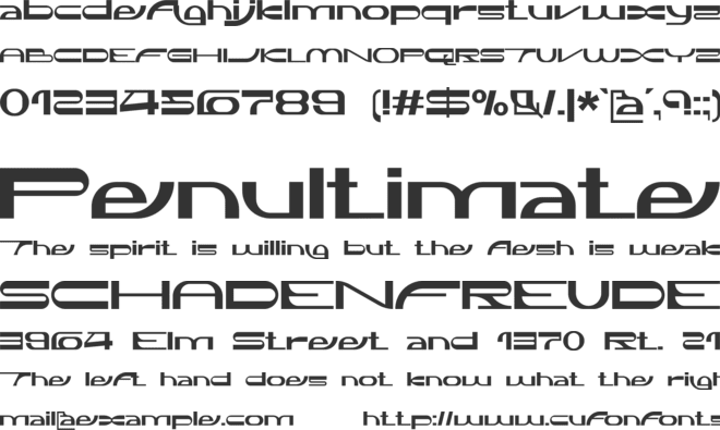 Dark Nexis font preview