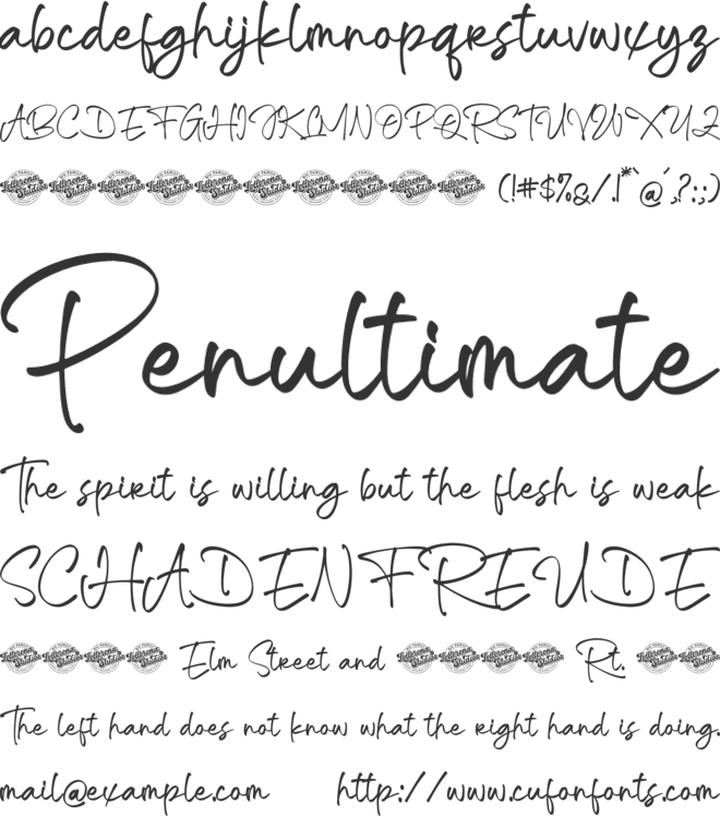 Ronthalyn font preview