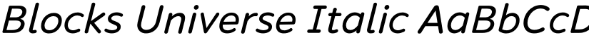 Blocks Universe Italic font