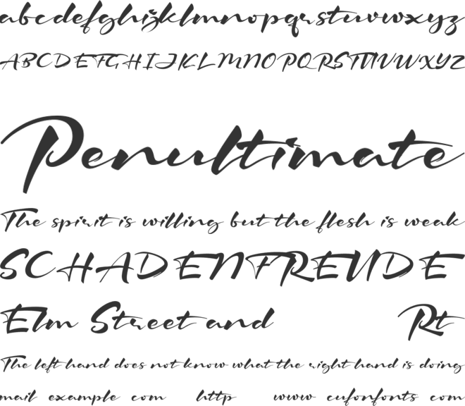 The Starlight font preview