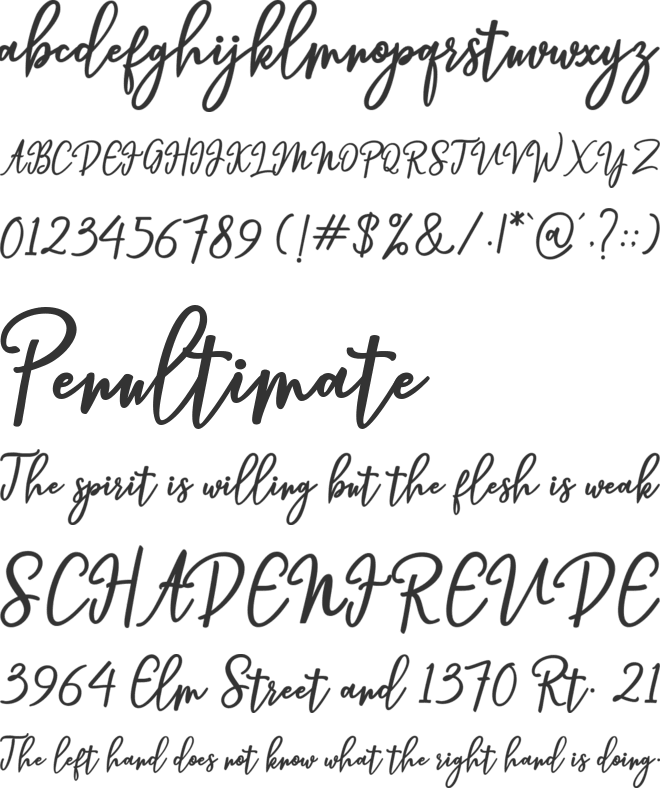 Hendryan font preview