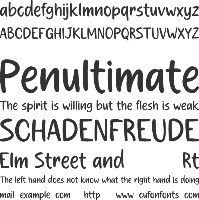 RoughlyYours font preview