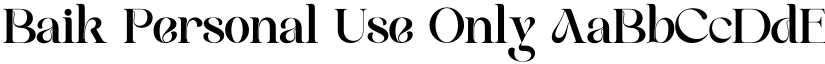 Baik Personal Use Only font download
