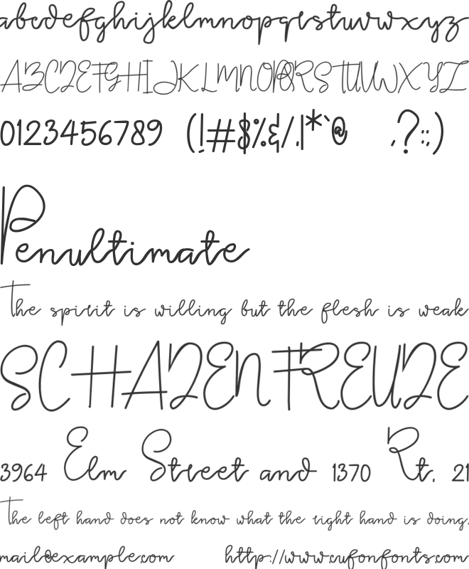 Tinta font preview