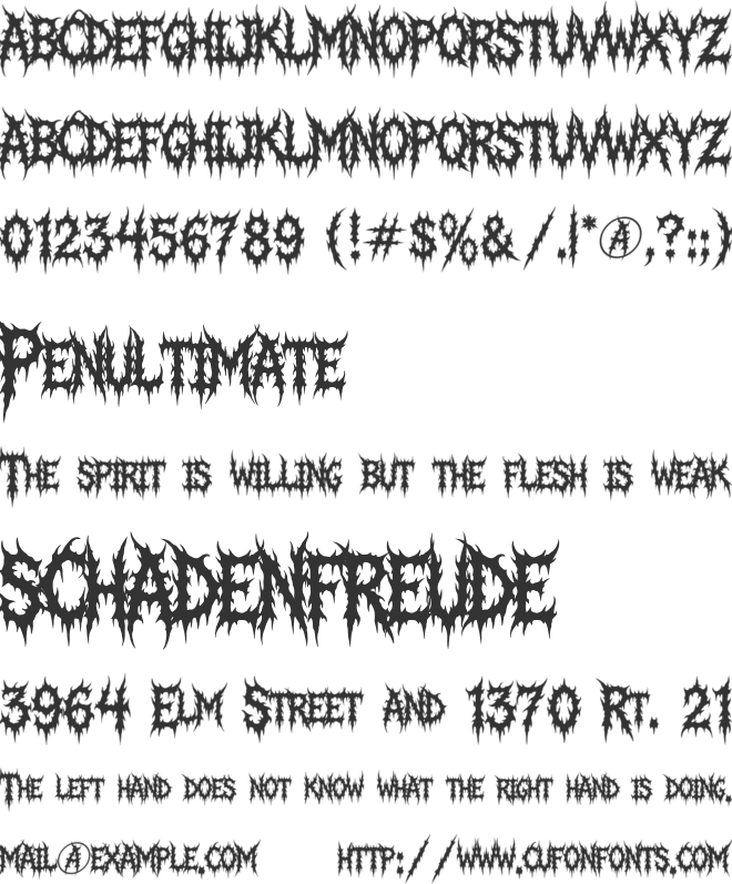 Forsaken Mutation font preview