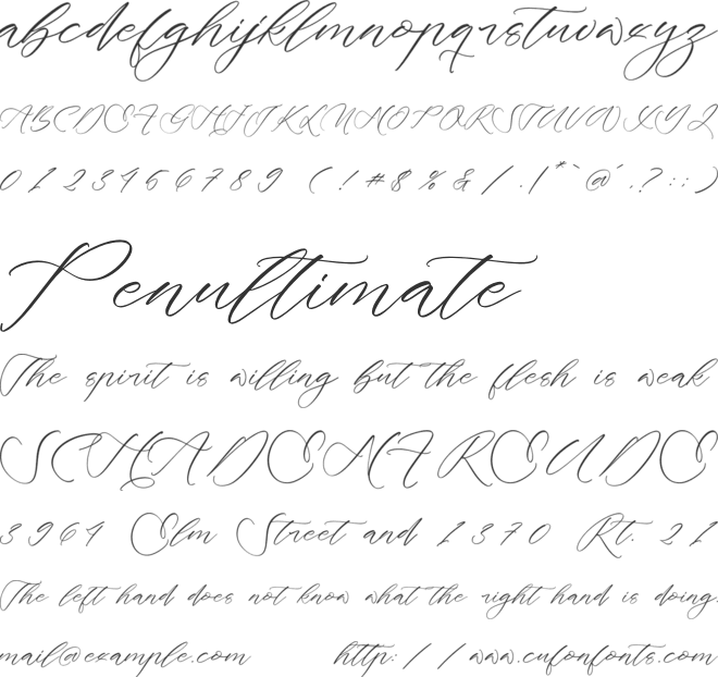 Kaithody font preview