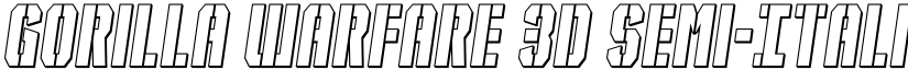 Gorilla Warfare 3D Semi-Italic font