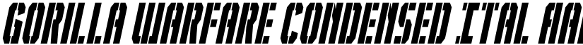 Gorilla Warfare Condensed Ital font