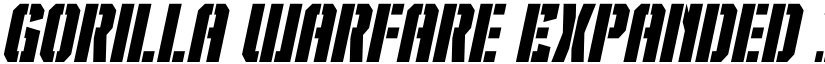 Gorilla Warfare Expanded Ital font