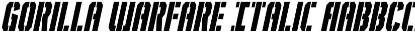 Gorilla Warfare Italic font