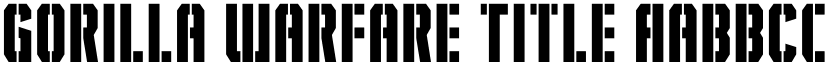 Gorilla Warfare Title font