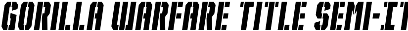 Gorilla Warfare Title Semi-It font