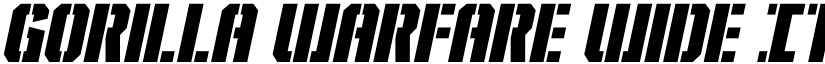Gorilla Warfare Wide Italic font