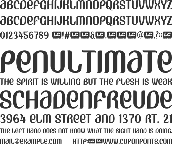 Vellara font preview