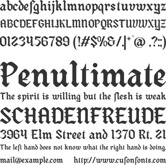 Reblade font preview