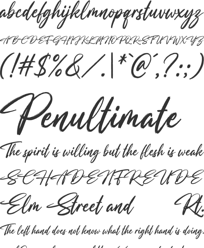 Ronthel Brush font preview