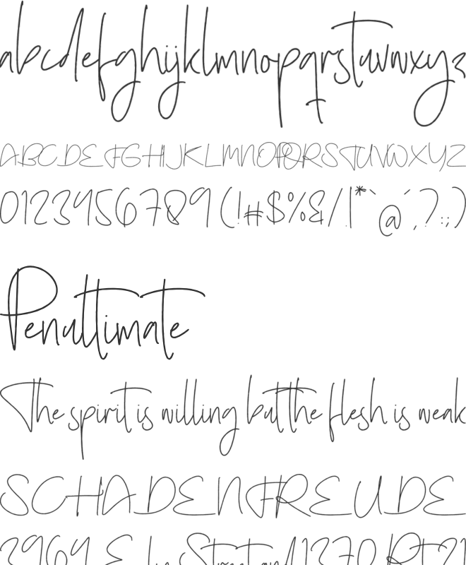 Sharottens font preview