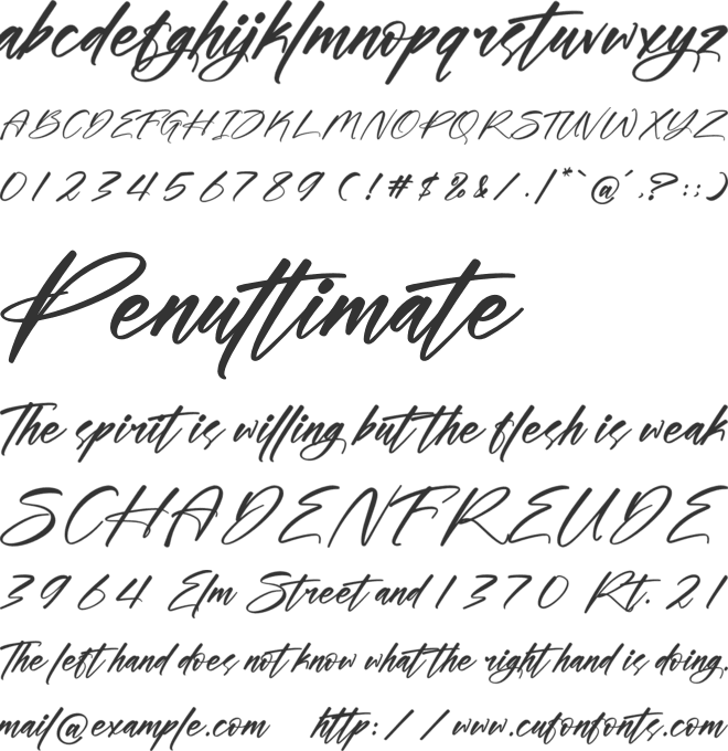 Brighters Radiant font preview