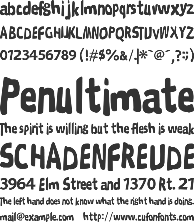 Kevin Spencer font preview