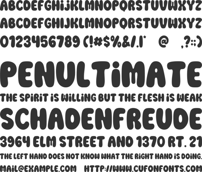 Reason Bubble font preview