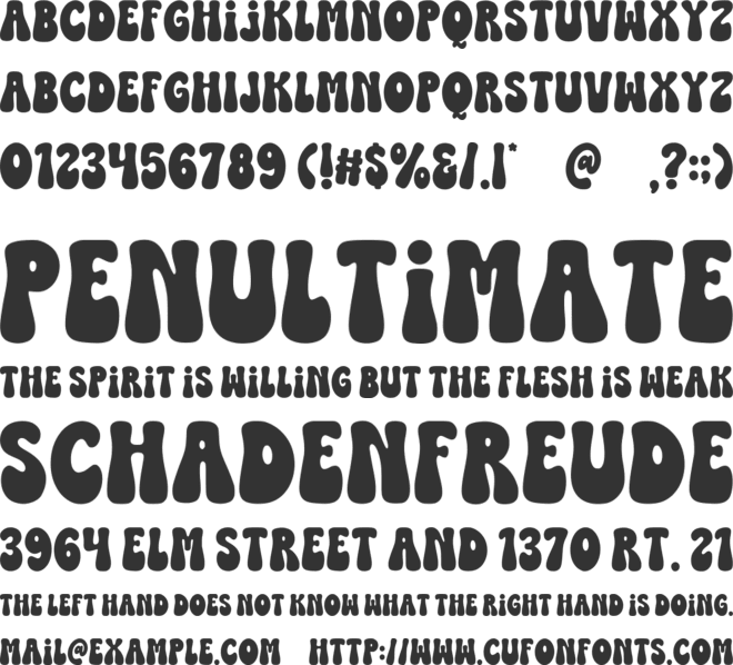 Groovy Glowing font preview