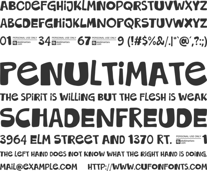 Mushbie Trial font preview