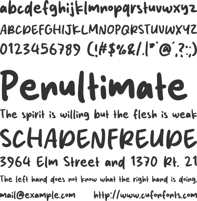 The Quicky font preview