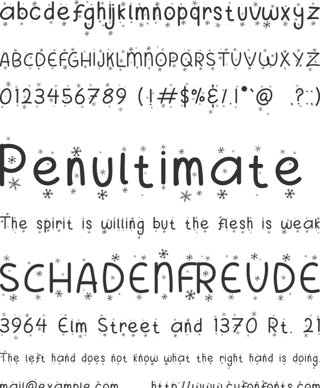 Merry Sugar Snow font preview