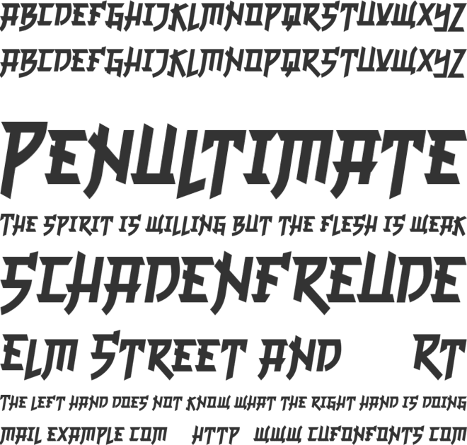 Chinese Brush font preview