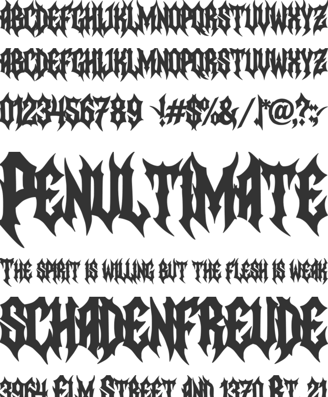 Sinner font preview