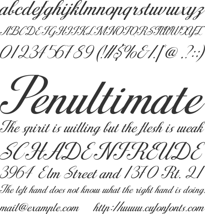 Valerine font preview