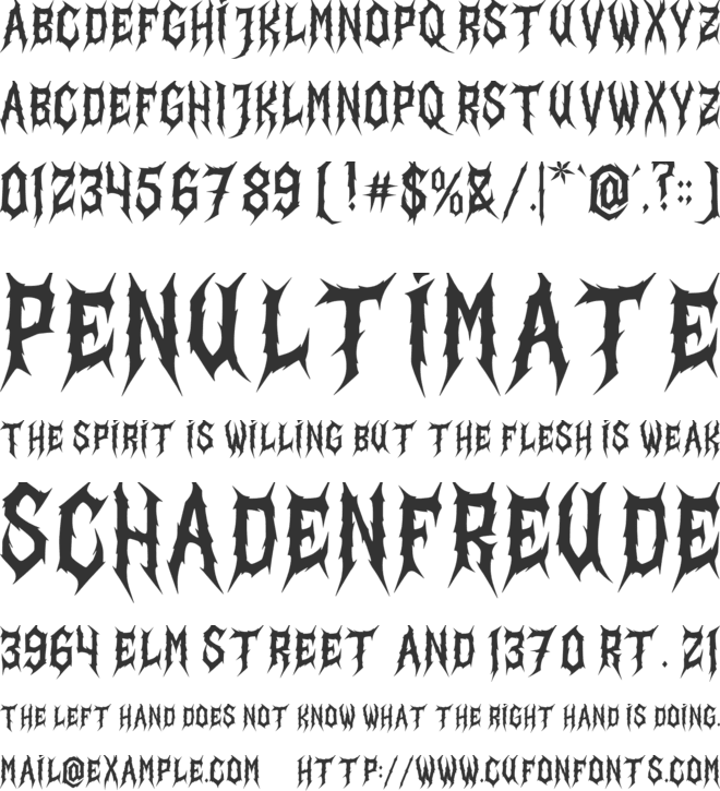 Daemon Sickness font preview