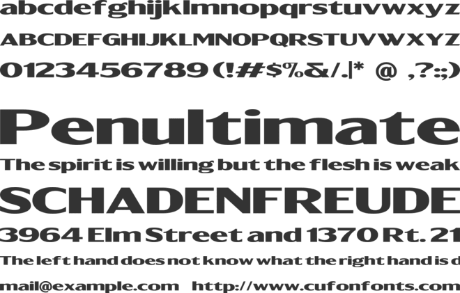 Tenford font preview