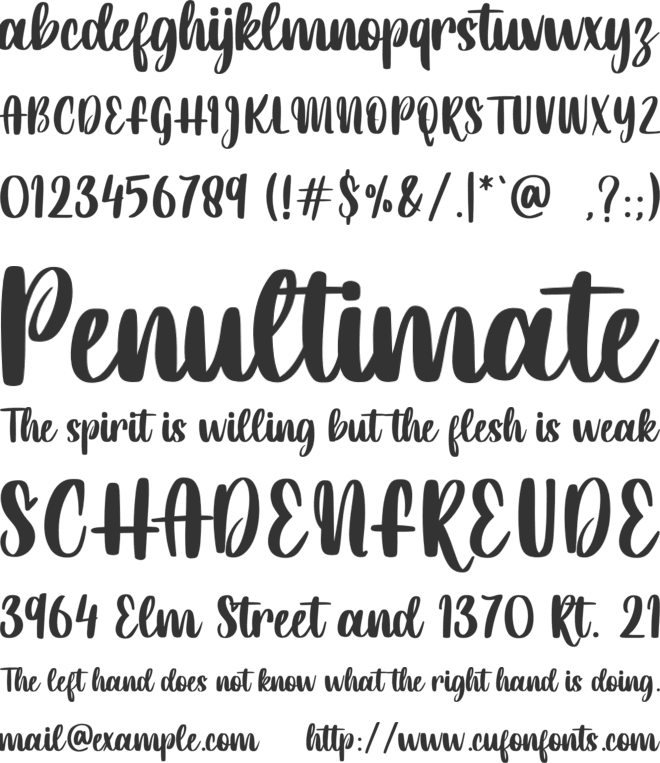 Goldish font preview