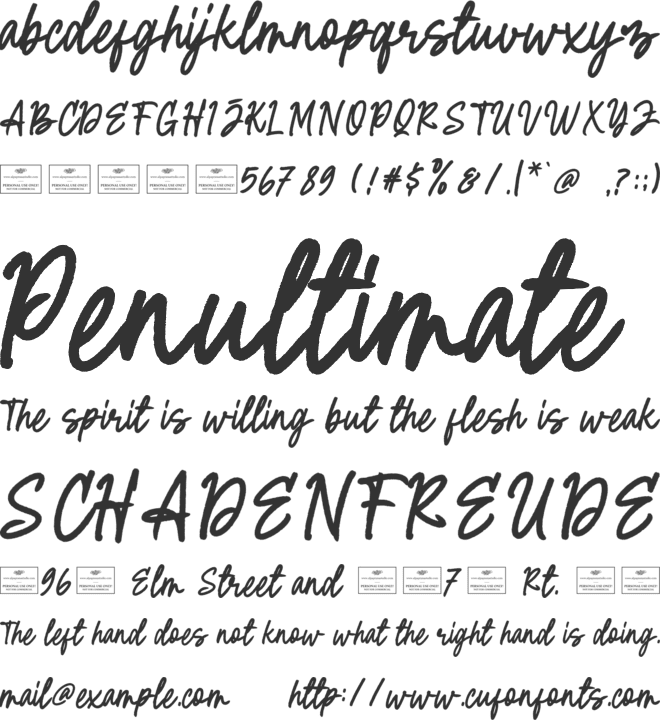 Camelia Free font preview