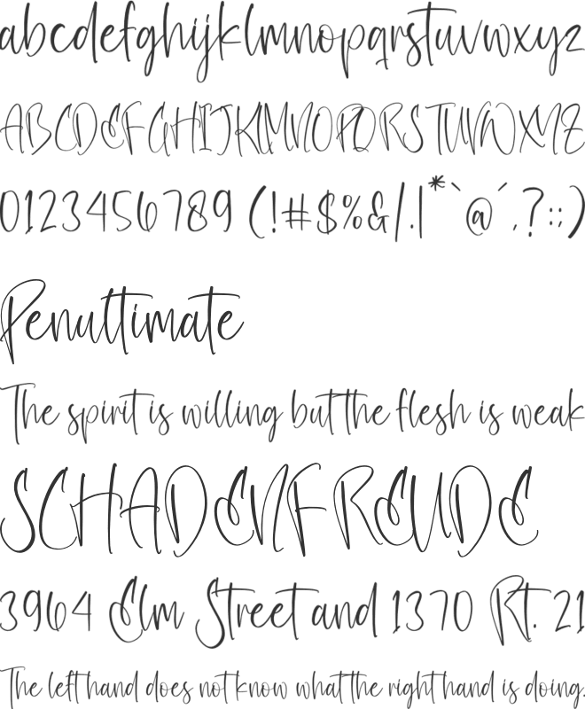 Mindfullery font preview